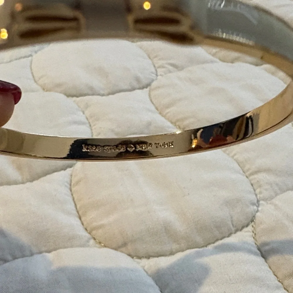 Gold Bow Bangle Bracelet - Picture 2 of 4